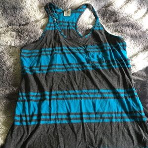 Grey and blue striped Zine tank top